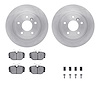 6612-11007 Brake Rotors w/5000 Euro Ceramic Brake Pads Kit with Hardware, 1994-2004 Land Rover, Position: Rear - image 1