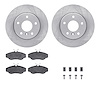 6612-11011 Brake Rotors w/5000 Euro Ceramic Brake Pads Kit with Hardware, 1999-2004 Land Rover, Position: Front - image 1