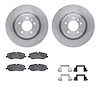 6612-11023 Brake Rotors w/5000 Euro Ceramic Brake Pads Kit with Hardware, 2005-2009 Land Rover, Position: Front - image 1