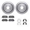 6612-11030 Brake Rotors w/5000 Euro Ceramic Brake Pads Kit with Hardware, 2005-2016 Land Rover, Position: Rear - image 1