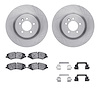 6612-11039 Brake Rotors w/5000 Euro Ceramic Brake Pads Kit with Hardware, 2010-2017 Land Rover, Position: Front - image 1