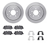 6612-11043 Brake Rotors w/5000 Euro Ceramic Brake Pads Kit with Hardware, 2005-2007 Land Rover, Position: Rear - image 1