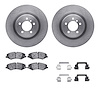 6612-11055 Brake Rotors w/5000 Euro Ceramic Brake Pads Kit with Hardware, 2010-2012 Land Rover, Position: Front - image 1