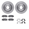 6612-11059 Brake Rotors w/5000 Euro Ceramic Brake Pads Kit with Hardware, 2006-2009 Land Rover, Position: Front - image 1