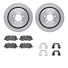 6612-11063 Brake Rotors w/5000 Euro Ceramic Brake Pads Kit with Hardware, 2006-2012 Land Rover, Position: Rear - image 1