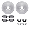 6612-11067 Brake Rotors w/5000 Euro Ceramic Brake Pads Kit with Hardware, 2008-2012 Land Rover, Position: Rear - image 1