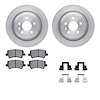 6612-11087 Brake Rotors w/5000 Euro Ceramic Brake Pads Kit with Hardware, 2012-2015 Land Rover, Position: Rear - image 1