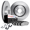 6612-11127 Brake Rotors w/5000 Euro Ceramic Brake Pads Kit with Hardware, Fits Select Multiple Makes/Models, Position: Rear - image 1