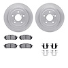 6612-13003 Brake Rotors w/5000 Euro Ceramic Brake Pads Kit with Hardware, 2003-2008 GM, Position: Rear - image 1