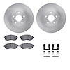 6612-13007 Brake Rotors w/5000 Euro Ceramic Brake Pads Kit with Hardware, 2002-2010 GM, Position: Front - image 1