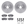 6612-13047 Brake Rotors w/5000 Euro Ceramic Brake Pads Kit with Hardware, 2004-2012 Subaru, Position: Front - image 1