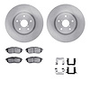 6612-13051 Brake Rotors w/5000 Euro Ceramic Brake Pads Kit with Hardware, 2006-2021 Subaru, Position: Front - image 1