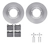 6612-13140 Brake Rotors w/5000 Euro Ceramic Brake Pads Kit with Hardware, 1967-1974 Porsche, Position: Front - image 1