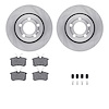 6612-13428 Brake Rotors w/5000 Euro Ceramic Brake Pads Kit with Hardware, 2000-2006 Audi/Volkswagen, Position: Rear - image 1