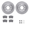 6612-13443 Brake Rotors w/5000 Euro Ceramic Brake Pads Kit with Hardware, 2010-2019 Audi/Volkswagen, Position: Rear - image 1