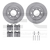 6612-16003 Brake Rotors w/5000 Euro Ceramic Brake Pads Kit with Hardware, 1964-1974 Alfa Romeo, Position: Rear - image 1