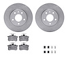 6612-16019 Brake Rotors w/5000 Euro Ceramic Brake Pads Kit with Hardware, 1991-1995 Alfa Romeo, Position: Rear