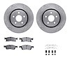 6612-19138 Brake Rotors w/5000 Euro Ceramic Brake Pads Kit with Hardware, Fits Select Mopar, Position: Front - image 1