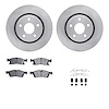 6612-19139 Brake Rotors w/5000 Euro Ceramic Brake Pads Kit with Hardware, Fits Select Mopar, Position: Front - image 1