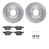 6612-20011 Brake Rotors w/5000 Euro Ceramic Brake Pads Kit with Hardware, 1990-1997 Jaguar, Position: Front - image 1