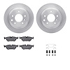 6612-20015 Brake Rotors w/5000 Euro Ceramic Brake Pads Kit with Hardware, 1990-1995 Jaguar, Position: Rear - image 1