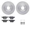 6612-20027 Brake Rotors w/5000 Euro Ceramic Brake Pads Kit with Hardware, 1997-2003 Jaguar, Position: Front - image 1