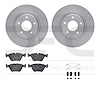 6612-20031 Brake Rotors w/5000 Euro Ceramic Brake Pads Kit with Hardware, 1998-2006 Jaguar, Position: Front - image 1