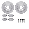 6612-20035 Brake Rotors w/5000 Euro Ceramic Brake Pads Kit with Hardware, 2005-2008 Multiple Makes/Models, Position: Rear - image 1