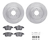 6612-20051 Brake Rotors w/5000 Euro Ceramic Brake Pads Kit with Hardware, 2006-2010 Jaguar, Position: Front - image 1