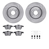 6612-20064 Brake Rotors w/5000 Euro Ceramic Brake Pads Kit with Hardware, 2010-2019 Jaguar, Position: Front - image 1