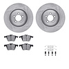 6612-20065 Brake Rotors w/5000 Euro Ceramic Brake Pads Kit with Hardware, 2009-2015 Jaguar, Position: Front - image 1