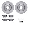 6612-20066 Brake Rotors w/5000 Euro Ceramic Brake Pads Kit with Hardware, 2013-2015 Jaguar, Position: Front - image 1