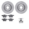 6612-20067 Brake Rotors w/5000 Euro Ceramic Brake Pads Kit with Hardware, 2013-2021 Jaguar, Position: Front - image 1