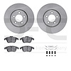 6612-20071 Brake Rotors w/5000 Euro Ceramic Brake Pads Kit with Hardware, 2006-2008 Jaguar, Position: Front - image 1