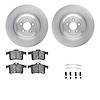 6612-20082 Brake Rotors w/5000 Euro Ceramic Brake Pads Kit with Hardware, 2010-2017 Jaguar, Position: Rear - image 1
