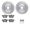 6612-20083 Brake Rotors w/5000 Euro Ceramic Brake Pads Kit with Hardware, 2010-2015 Jaguar, Position: Rear - image 1