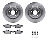 6612-20087 Brake Rotors w/5000 Euro Ceramic Brake Pads Kit with Hardware, 2006-2008 Jaguar, Position: Rear - image 1