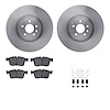6612-20095 Brake Rotors w/5000 Euro Ceramic Brake Pads Kit with Hardware, Fits Select Jaguar, Position: Front - image 1
