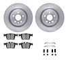 6612-20103 Brake Rotors w/5000 Euro Ceramic Brake Pads Kit with Hardware, 2017-2020 Multiple Makes/Models, Position: Rear