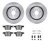 6612-20107 Brake Rotors w/5000 Euro Ceramic Brake Pads Kit with Hardware, Fits Select Jaguar, Position: Rear
