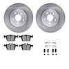 6612-20115 Brake Rotors w/5000 Euro Ceramic Brake Pads Kit with Hardware, 2017-2019 Jaguar, Position: Rear - image 1