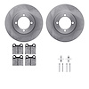 6612-22006 Brake Rotors w/5000 Euro Ceramic Brake Pads Kit with Hardware, 1967-1971 Opel, Position: Front - image 1
