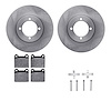 6612-22007 Brake Rotors w/5000 Euro Ceramic Brake Pads Kit with Hardware, 1968-1973 Opel, Position: Front - image 1