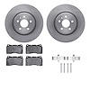 6612-26010 Brake Rotors w/5000 Euro Ceramic Brake Pads Kit with Hardware, 2014-2021 Tesla, Position: Front - image 1