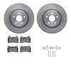 6612-26011 Brake Rotors w/5000 Euro Ceramic Brake Pads Kit with Hardware, 2012-2013 Tesla, Position: Front - image 1