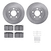 6612-27003 Brake Rotors w/5000 Euro Ceramic Brake Pads Kit with Hardware, 1967-1972 Volvo, Position: Front - image 1