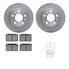 6612-27034 Brake Rotors w/5000 Euro Ceramic Brake Pads Kit with Hardware, 1979-1984 Volvo, Position: Front - image 1