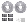 6612-27035 Brake Rotors w/5000 Euro Ceramic Brake Pads Kit with Hardware, 1976-1993 Volvo, Position: Front - image 1