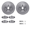 6612-27055 Brake Rotors w/5000 Euro Ceramic Brake Pads Kit with Hardware, 1983-1987 Volvo, Position: Front - image 1