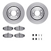 6612-27067 Brake Rotors w/5000 Euro Ceramic Brake Pads Kit with Hardware, 1983-1992 Volvo, Position: Front - image 1